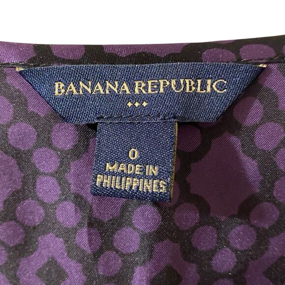 Banana Republic Factory Purple And Black Silky Lightweight Sleeveless Dress Sz 0 - Picture 6 of 12
